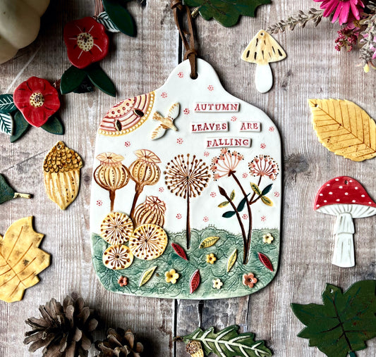 Autumn garden hanging plaque